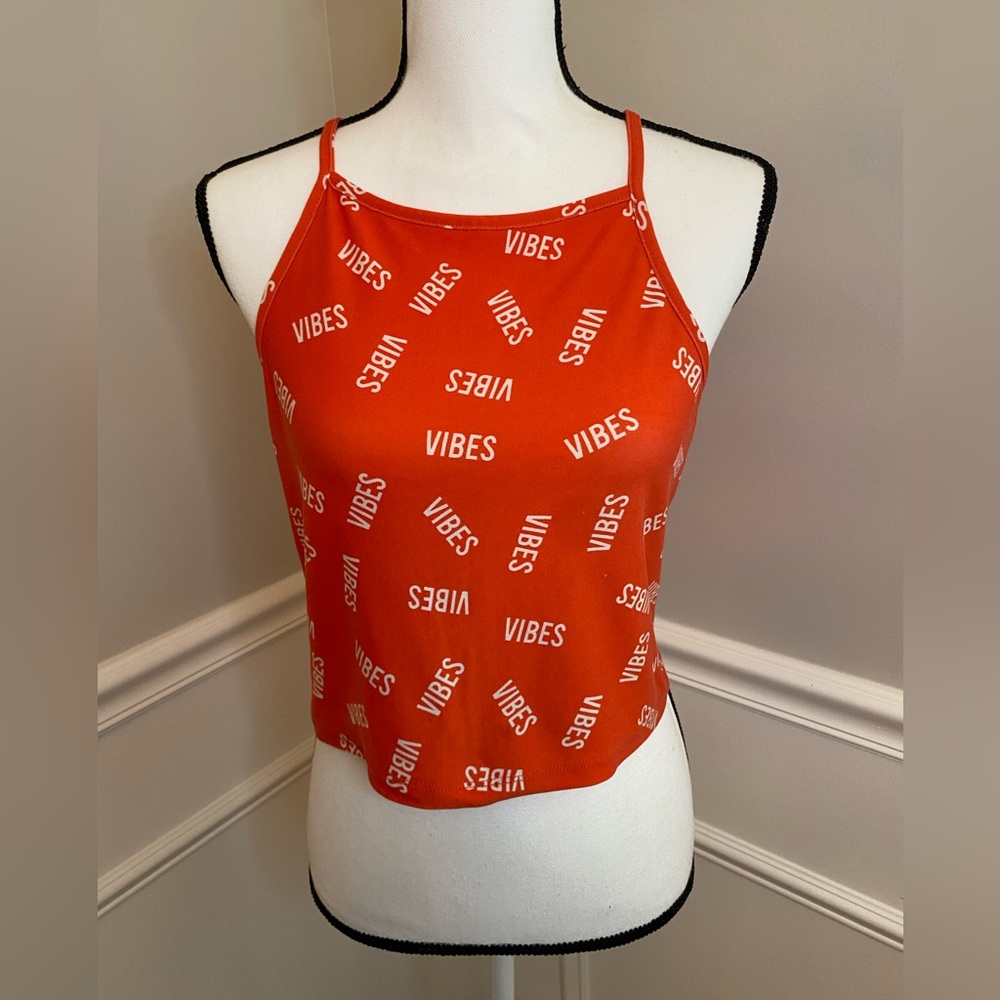 Rue21 Orange Vibes Tank Top Crop Size Large